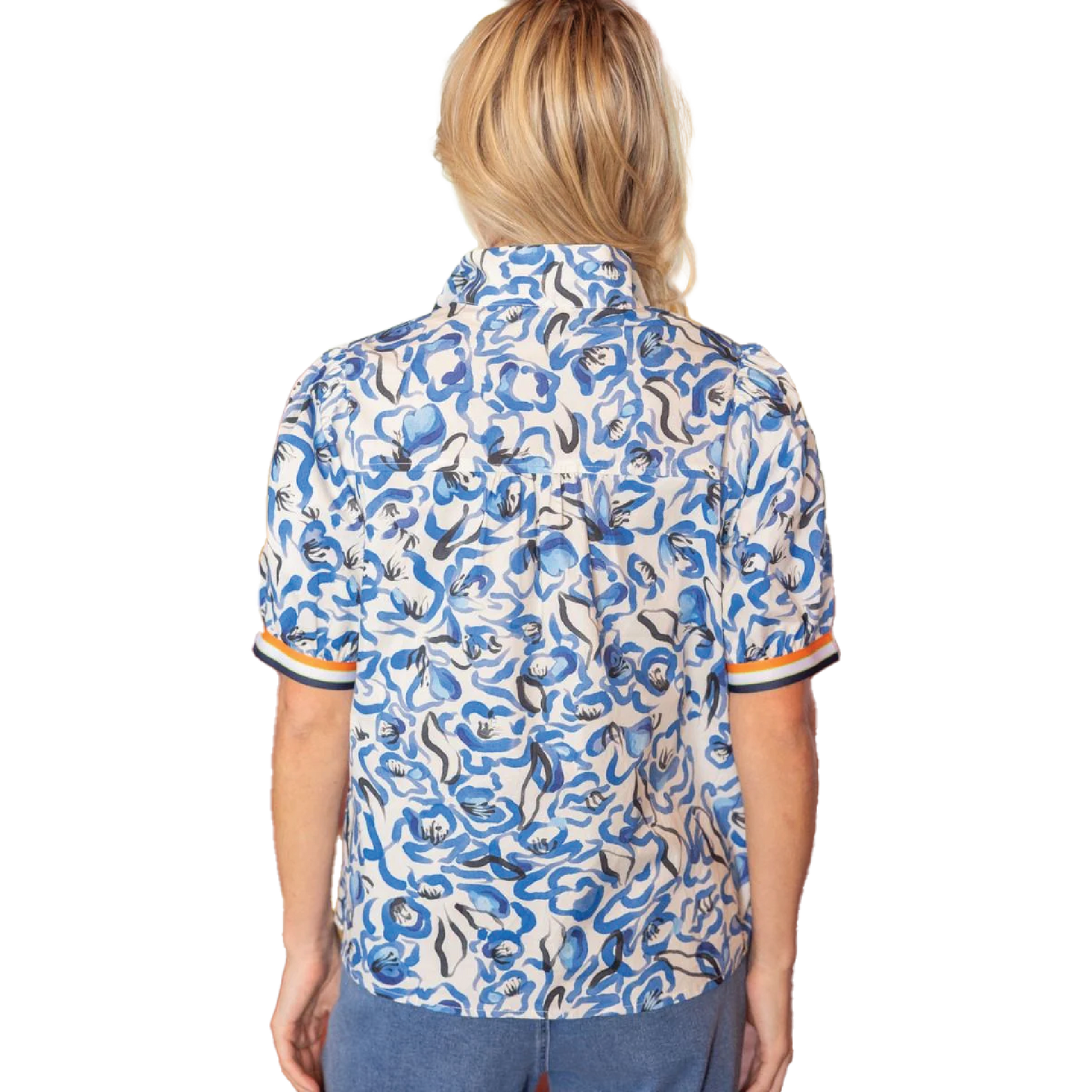 Abstract Floral Striped Top