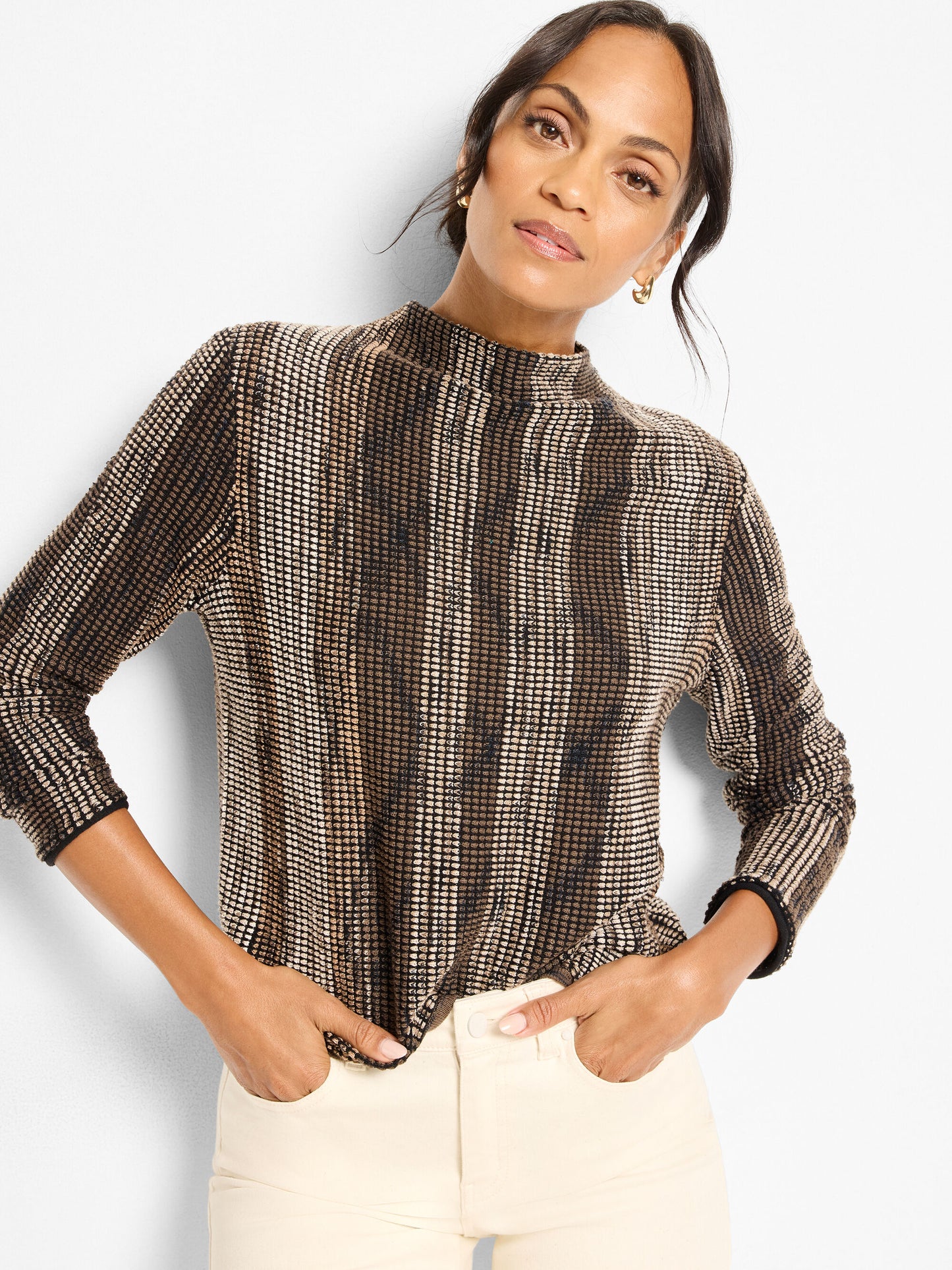Nic+Zoe Ombre Pixel Knit Sweater