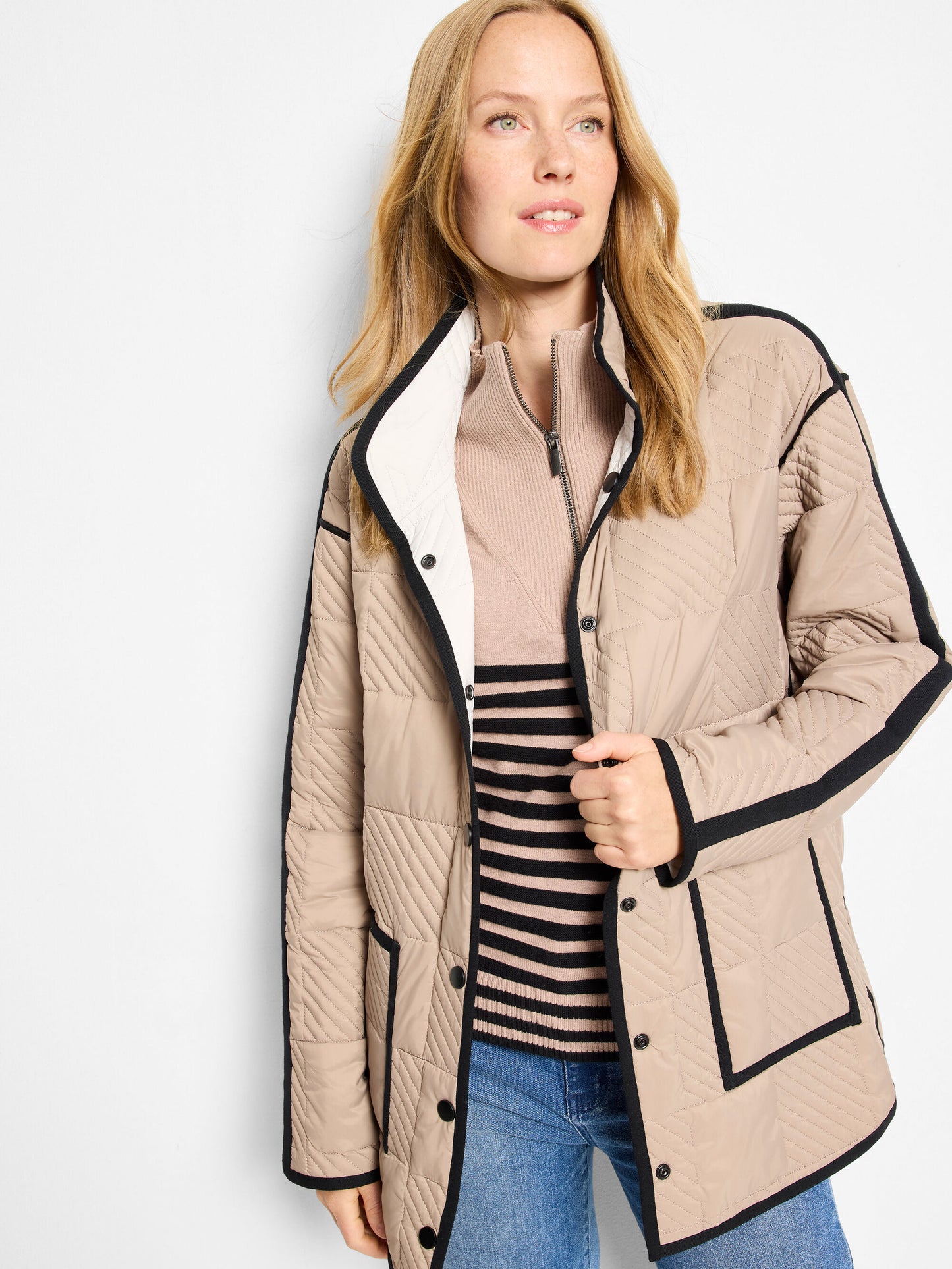 Nic+Zoe Quilted Check Reversible Barn Coat