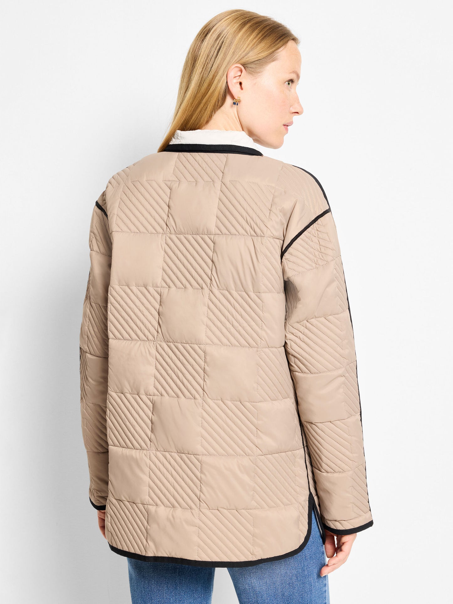 Nic+Zoe Quilted Check Reversible Barn Coat