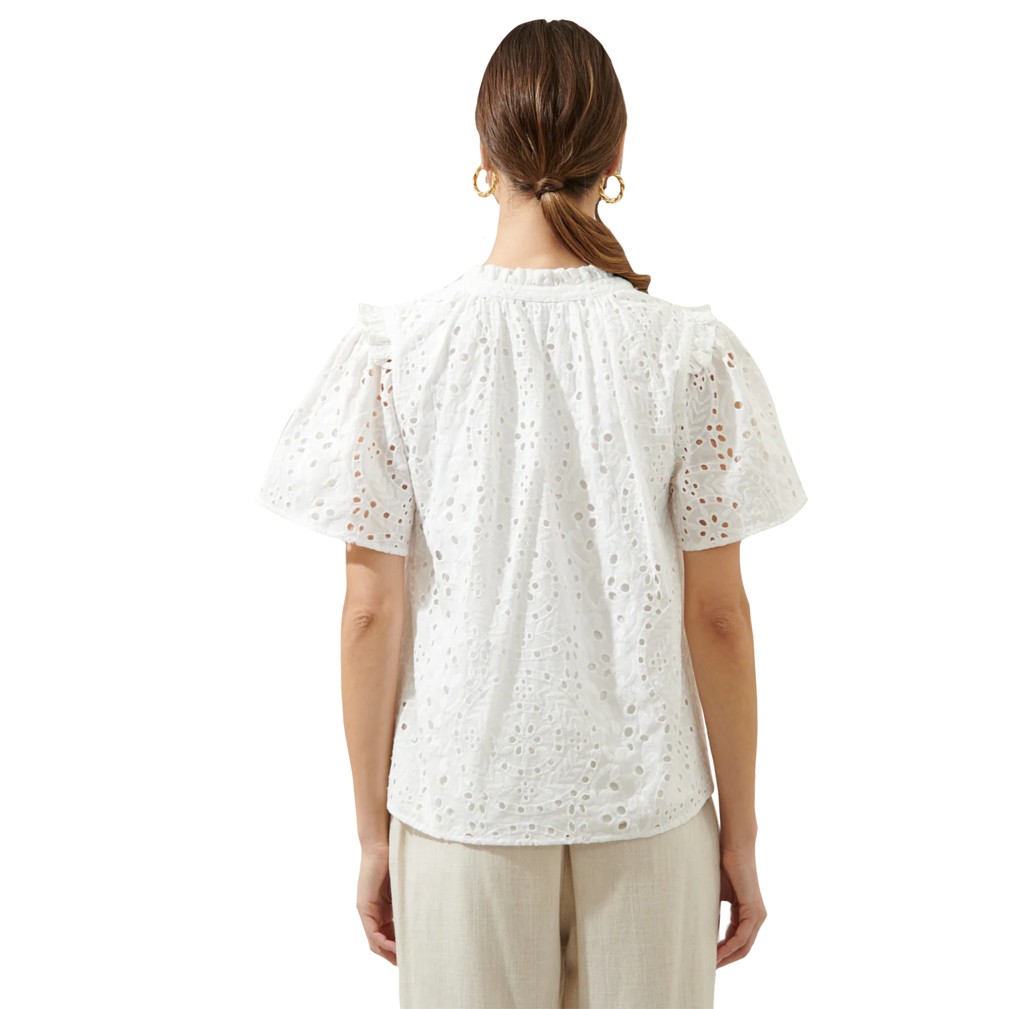 Rain or Shine Eyelet Top