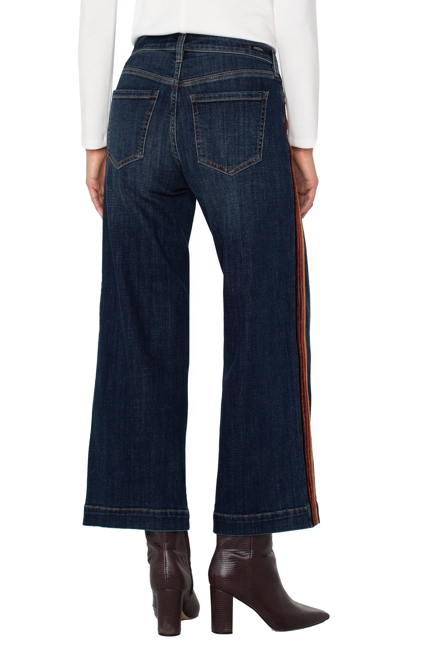 Liverpool Stride Wide Leg Crop w/ Velvet Trim