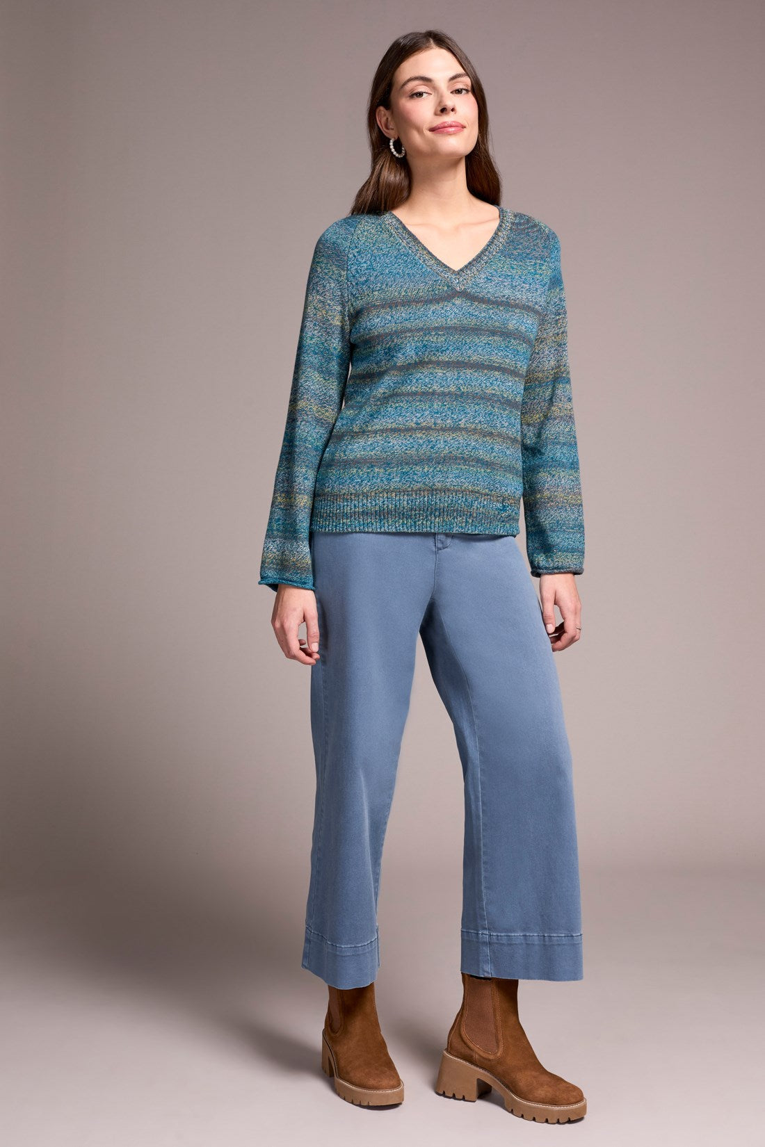 Tribal 2374O Combed Cotton V-Neck Sweater