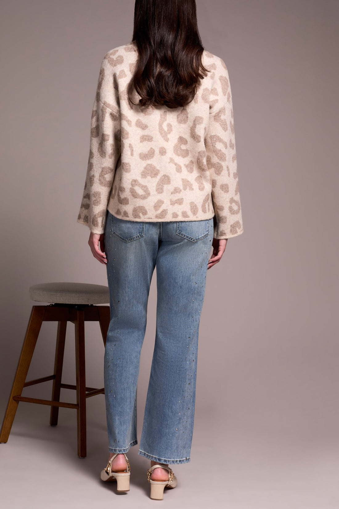 Tribal 2387O Sequin Crew Neck Sweater