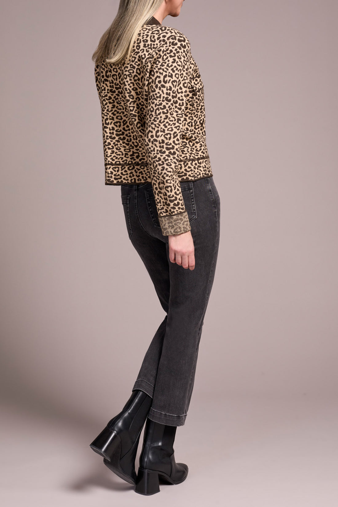 Tribal Double Knit Collared Sweater Cardigan