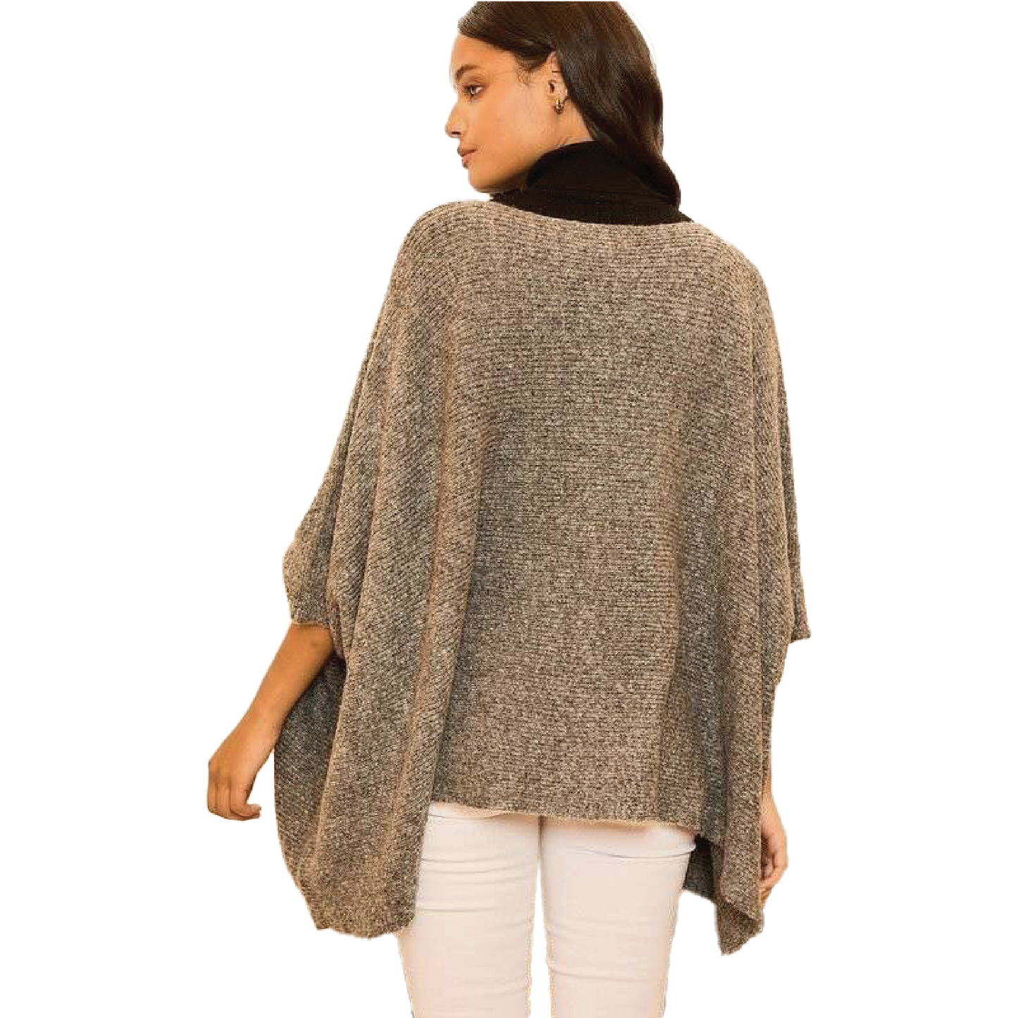 Cross Front Oversize Poncho Sweater