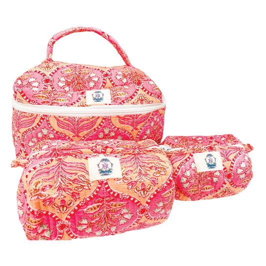 Quilted Cosmetic Bags (Set of 3)