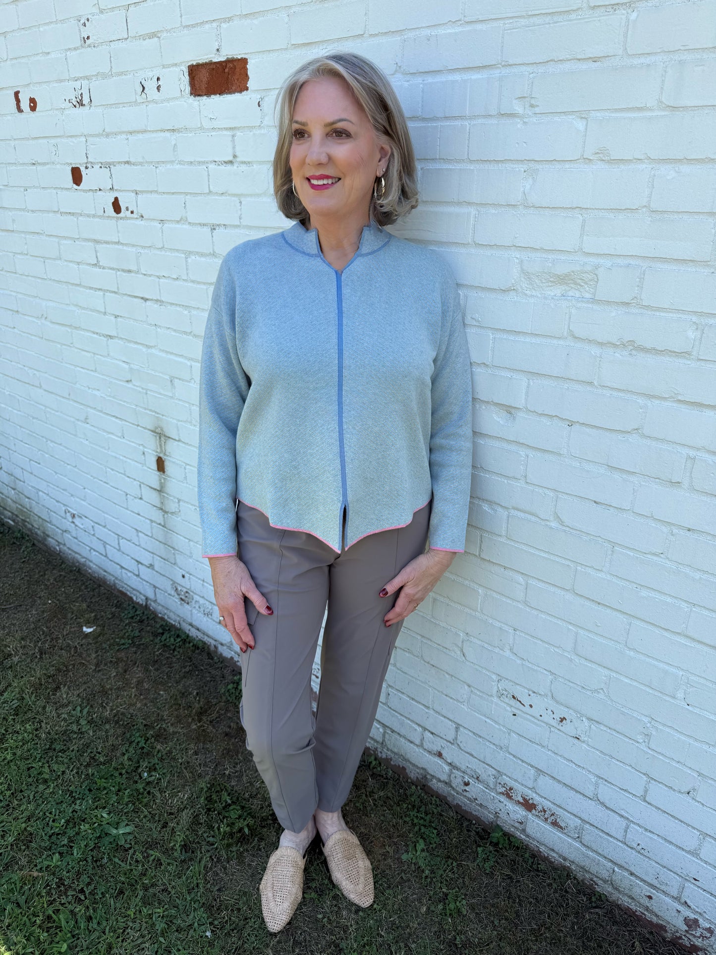 Zaket & Plover 7524 Split Collar Sweater