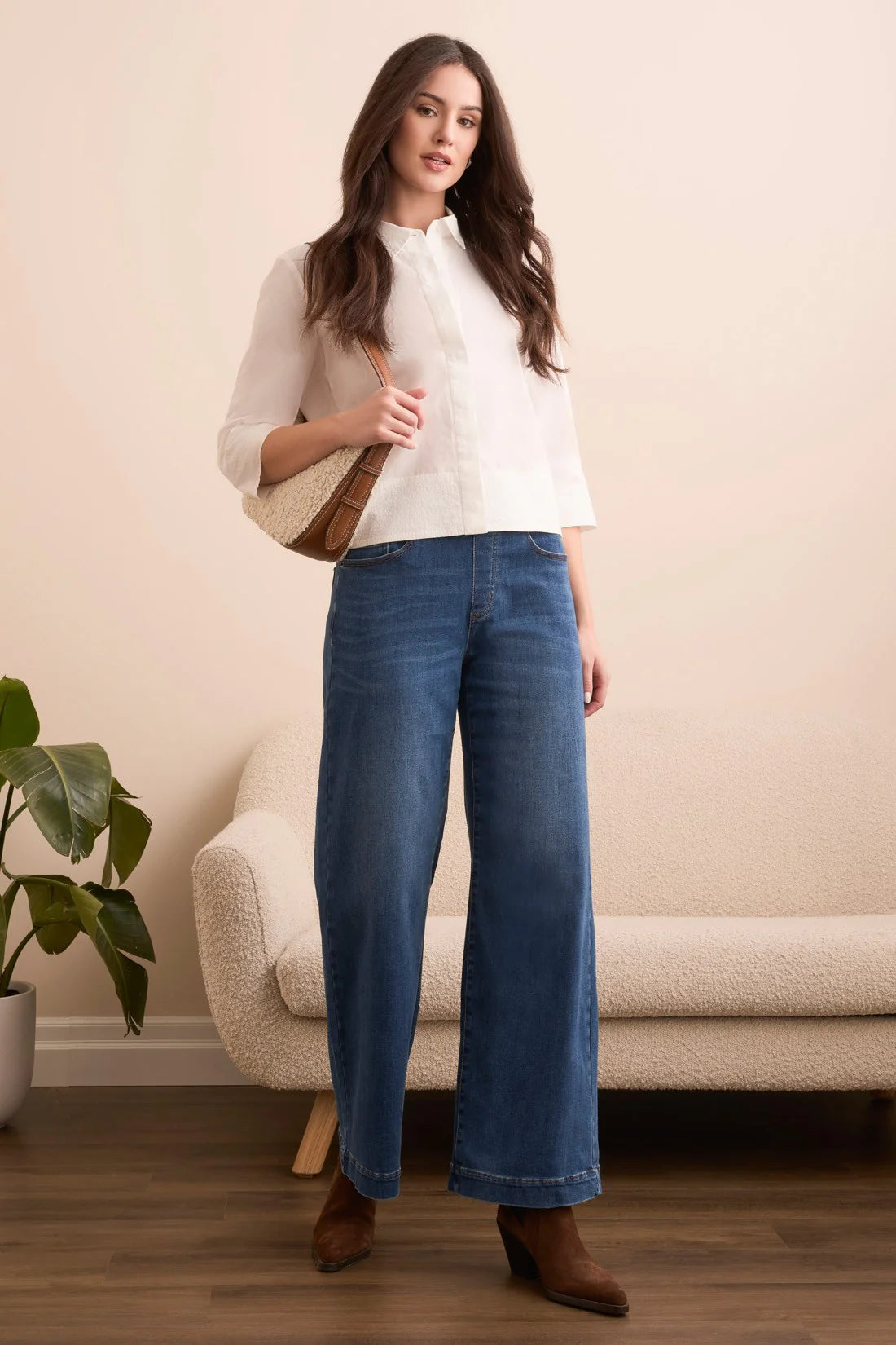 Tribal Audrey Pull-On Wide Leg Jean