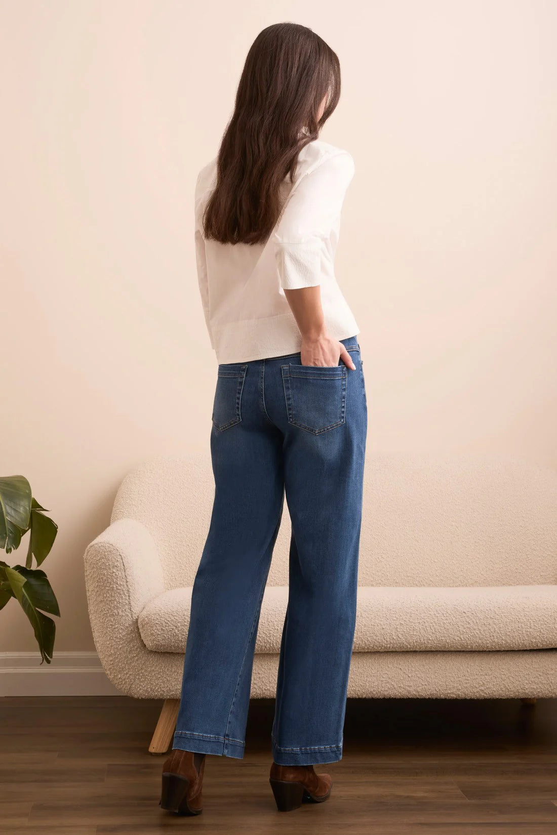 Tribal Audrey Pull-On Wide Leg Jean
