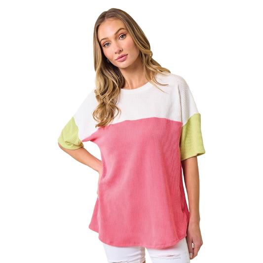 Calling Your Name Color Block Tee