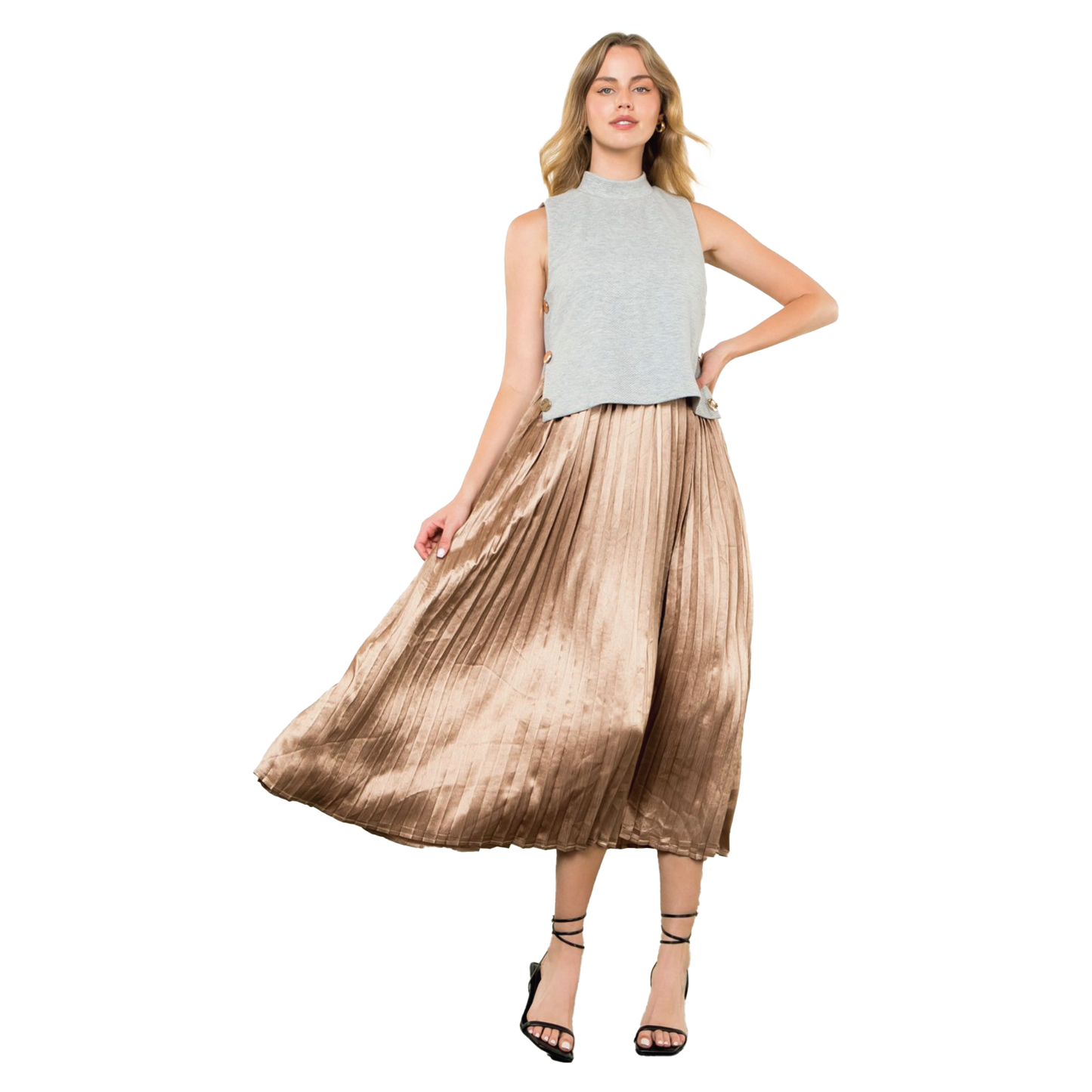 Pleated Skirt Dress