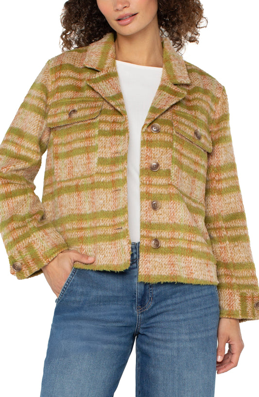 Liverpool Button Front Boxy Blanket Shacket