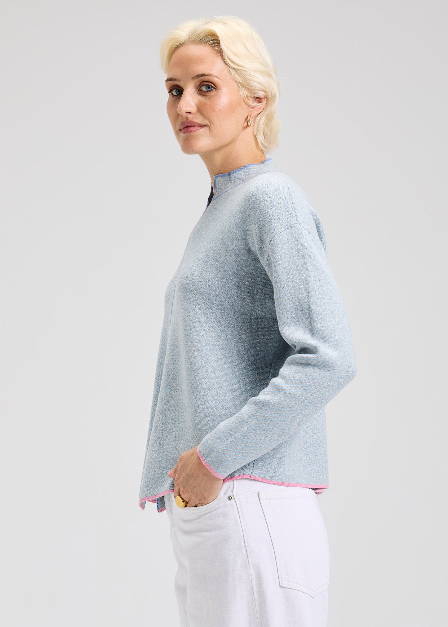 Zaket & Plover 7524 Split Collar Sweater