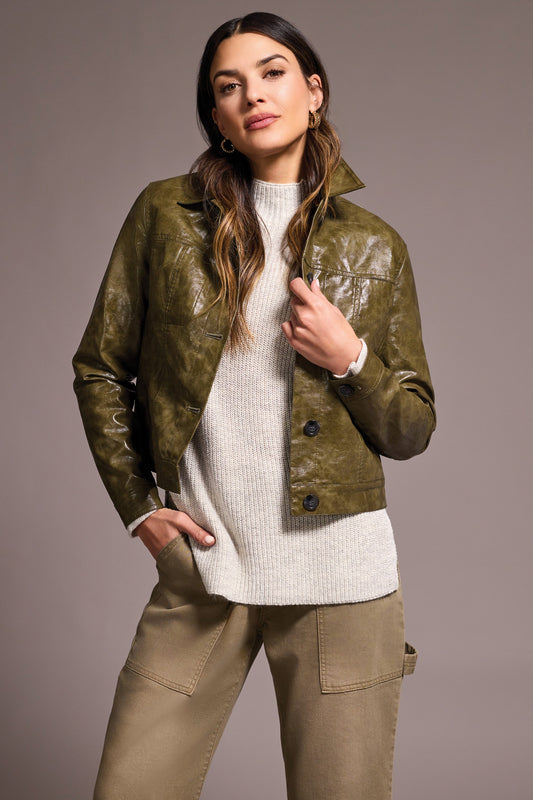 Tribal 5921O Faux Leather Jacket