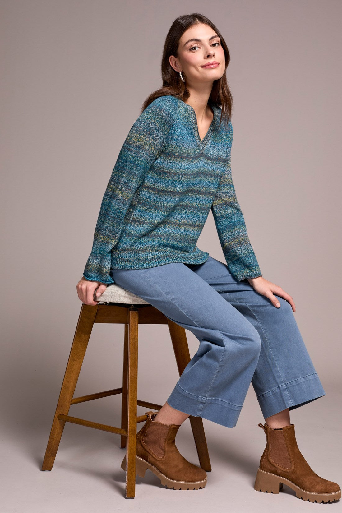 Tribal 2374O Combed Cotton V-Neck Sweater