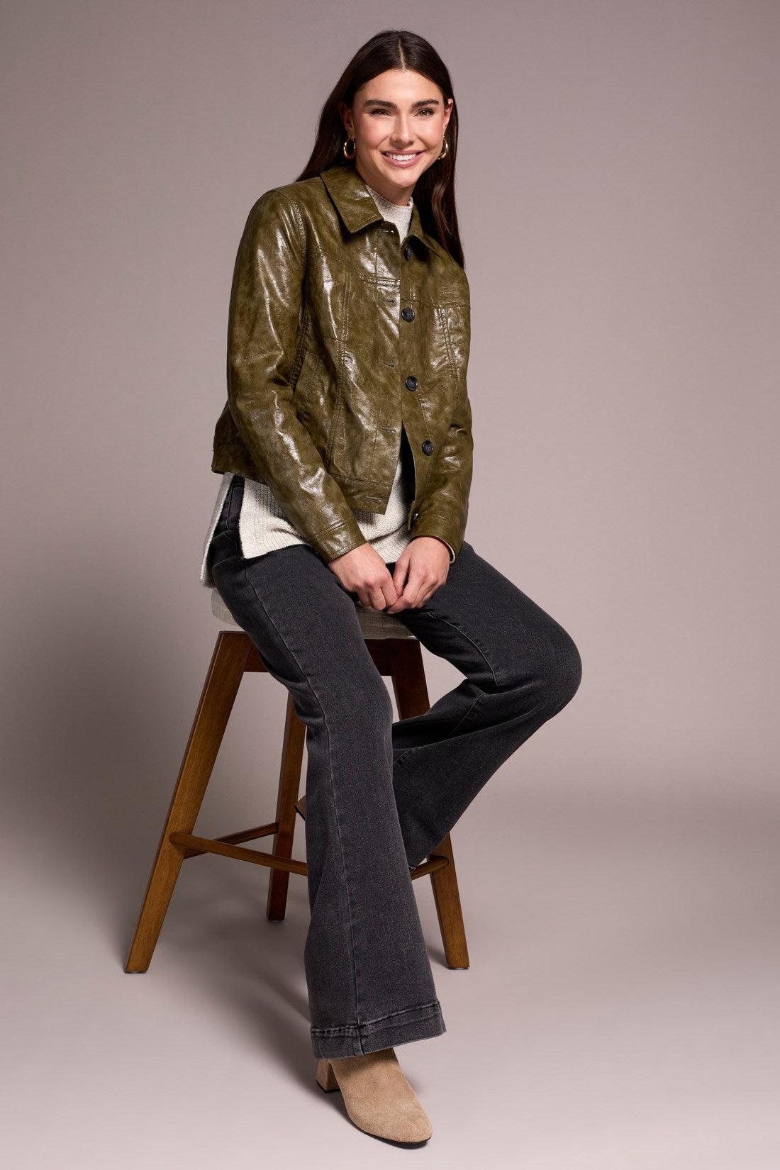 Tribal 5921O Faux Leather Jacket
