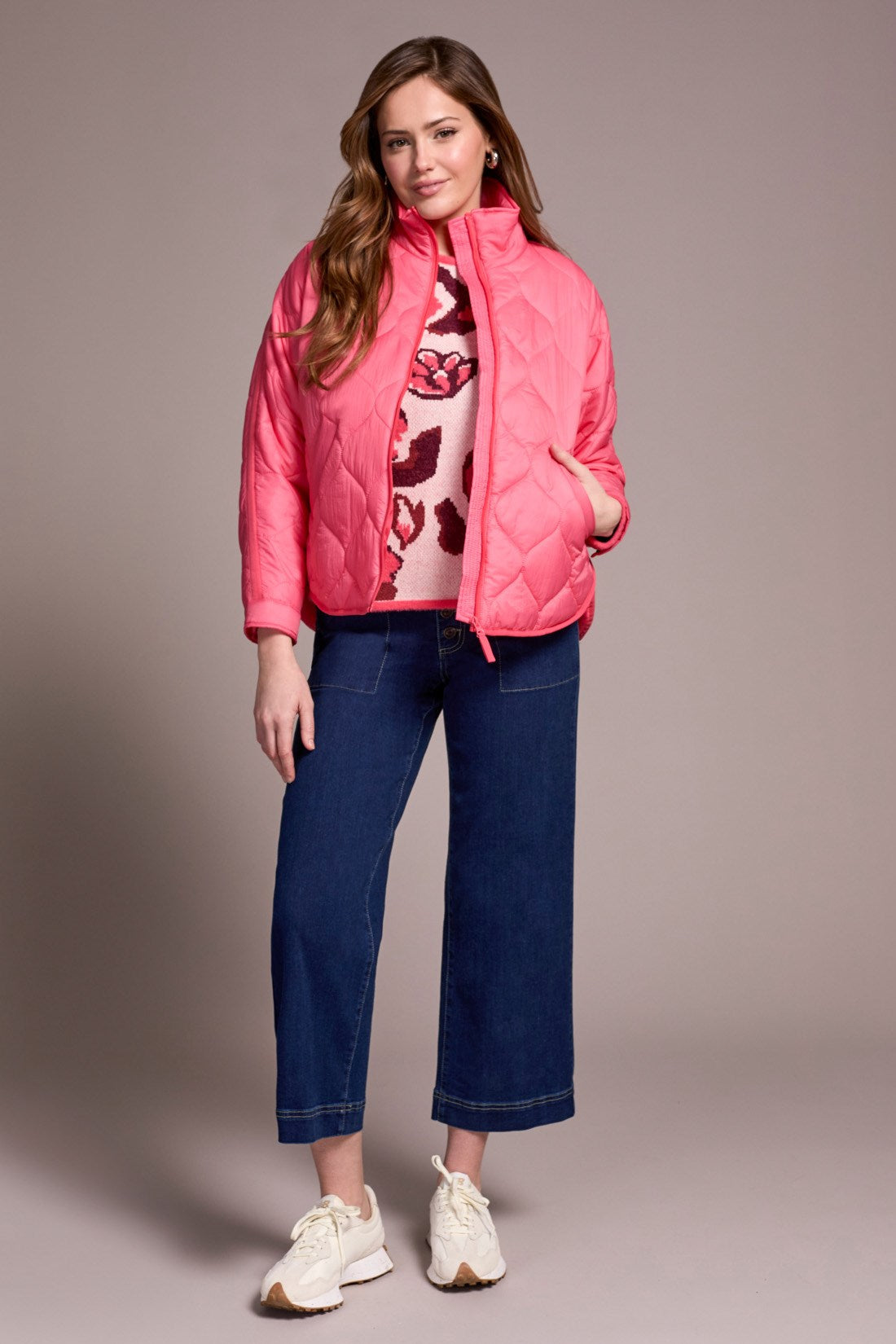 Tribal Lightweight Drop Shoulder Quilted Puffer