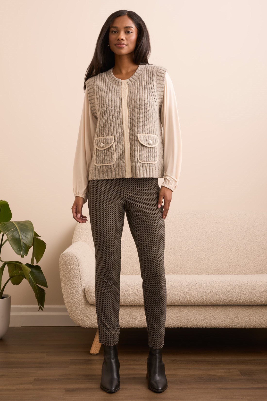 Tribal 2368O Sleveless Vest w/ Pockets