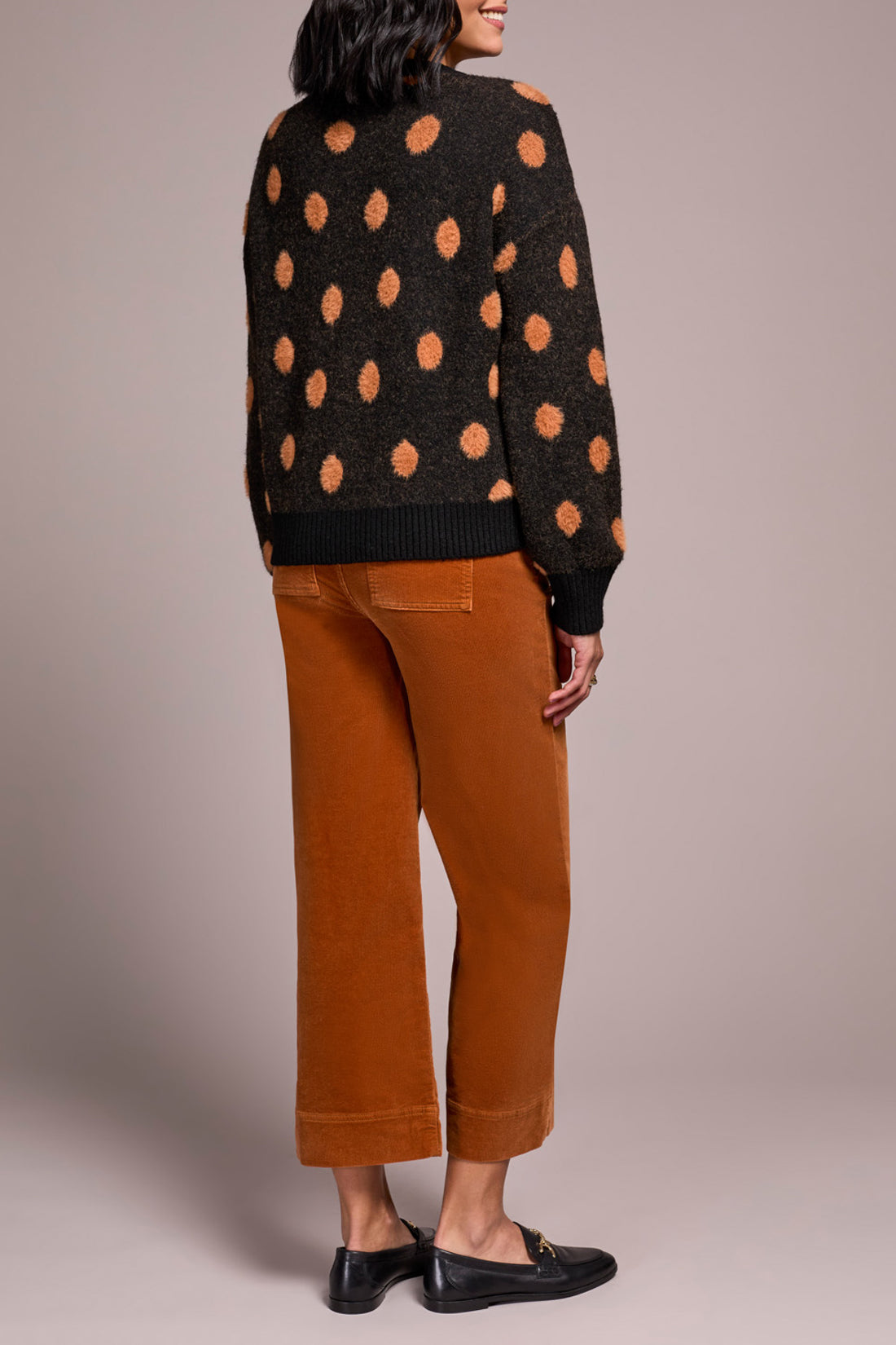 Tribal Pumpkin Polka Dot Crew Neck Sweater