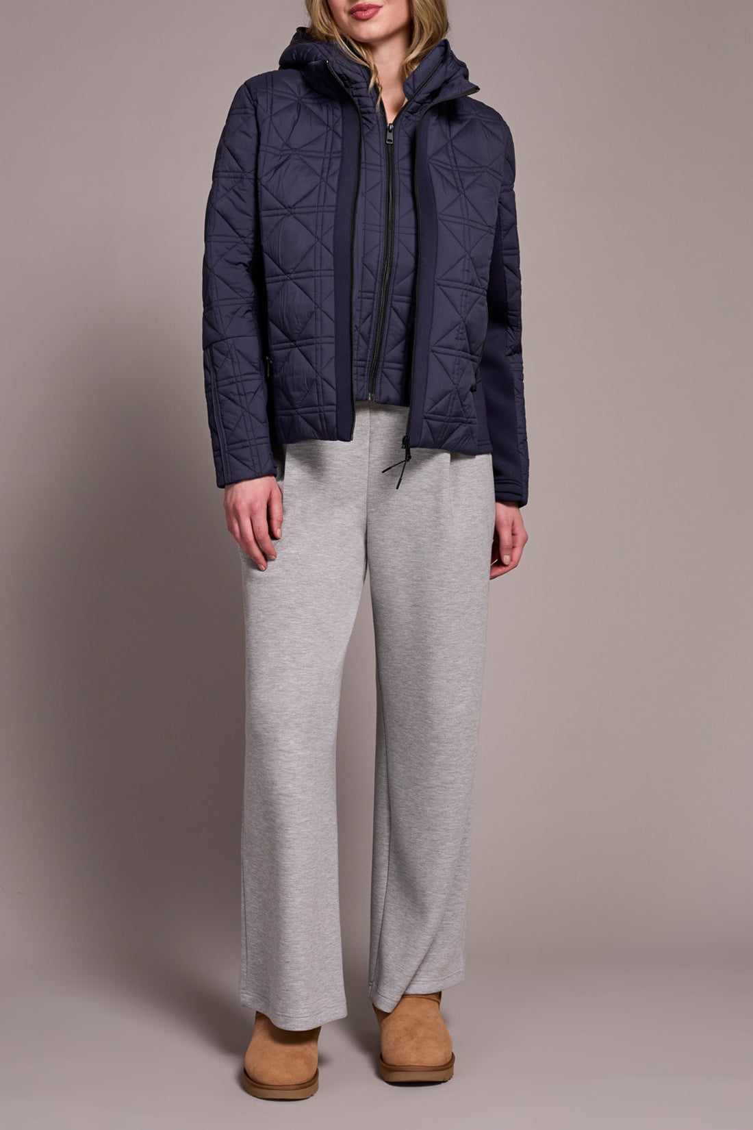 Tribal 2353O Zip Front Puffer w/ Removable Hood