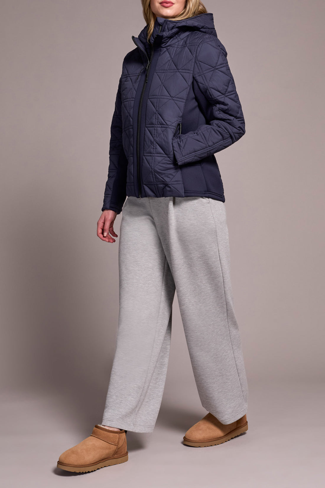 Tribal 2353O Zip Front Puffer w/ Removable Hood