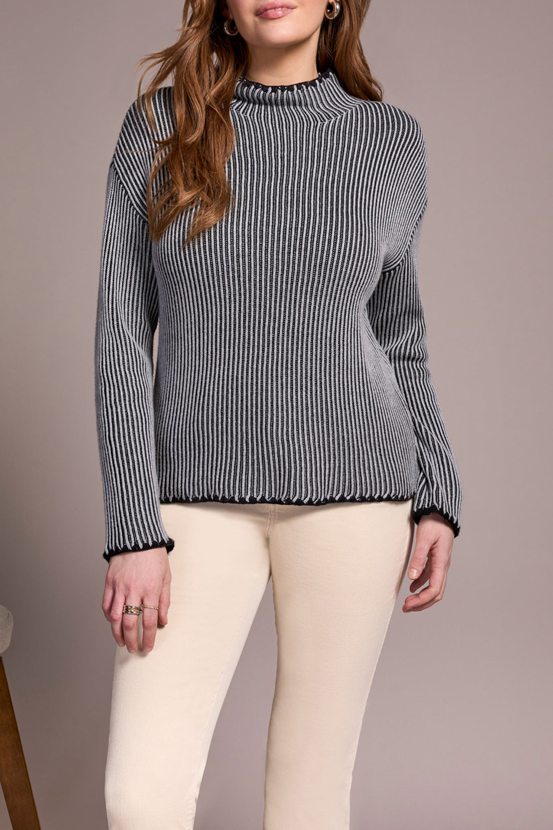 Tribal 2255O Funnel Neck Sweater